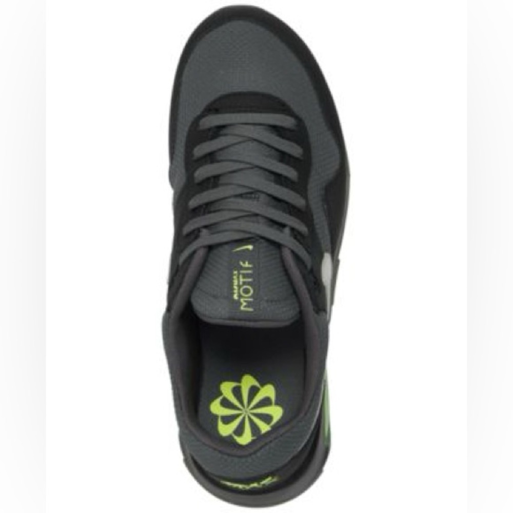 Nike Kids Sneakers Black Gray with Neon Green Accent - Picture 5 of 8